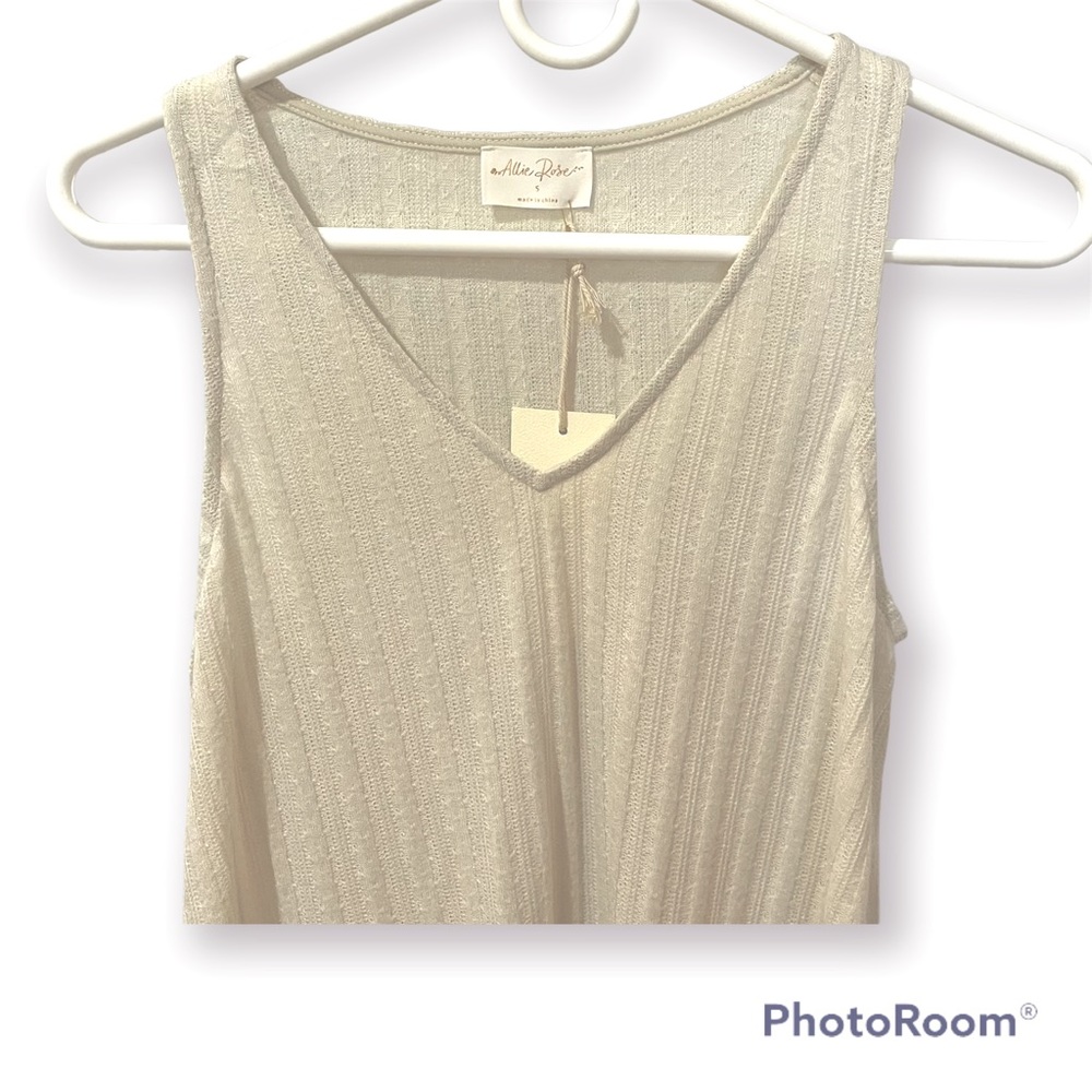 Hi-lo hem tank - ivory